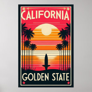 Kalifornien Vintage Resposter Poster