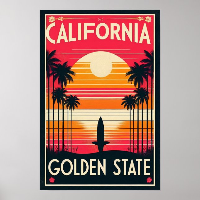 Kalifornien Vintage Resposter Poster (Framsidan)