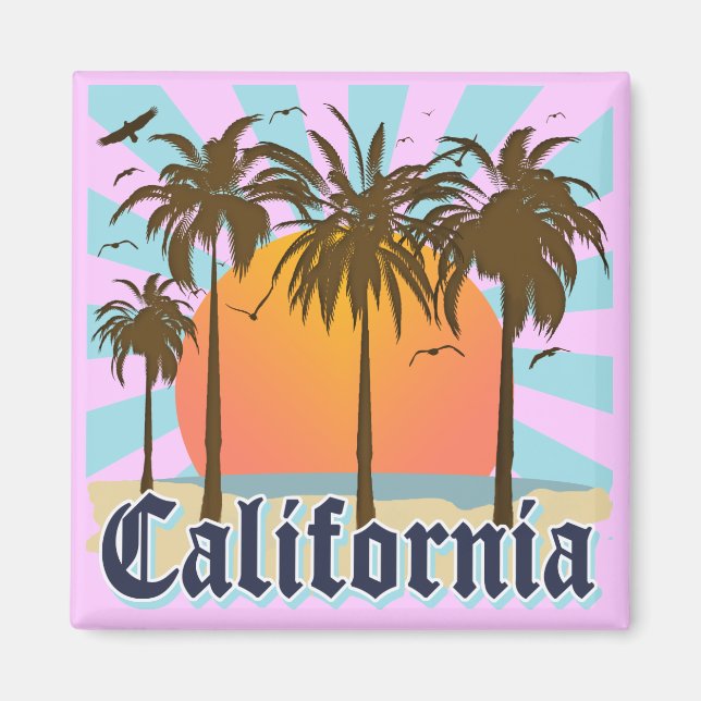 Kalifornien Vintage Souvenir Magnet (Framsidan)