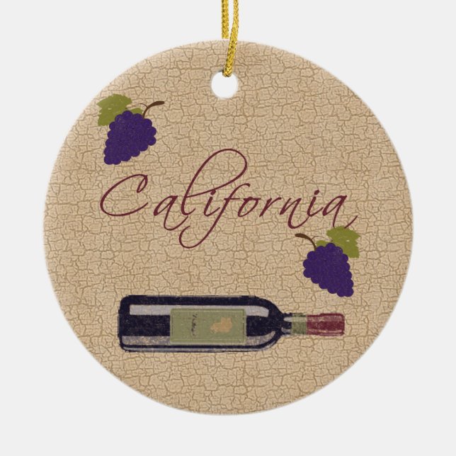 Kalifornien Vinvärn Julgransprydnad Keramik (Framsidan)