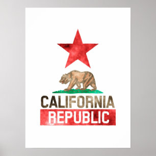 Kalifornien Watercolor Poster