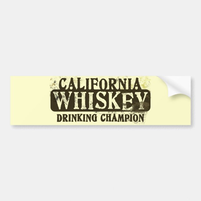 Kalifornien Whiskey som dricker mästare Bildekal (Framsidan)
