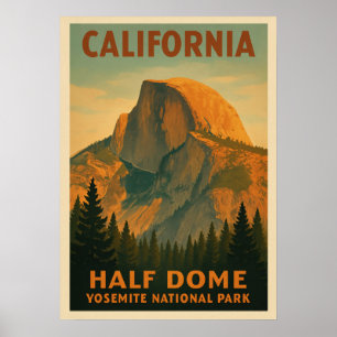 Kalifornien Yosemite National Park - halv Dome V01 Poster