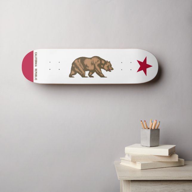 Kalifornienflagga - Dekonstruerad Mini Skateboard Bräda 18,5 Cm (Väggkonst (Horz))