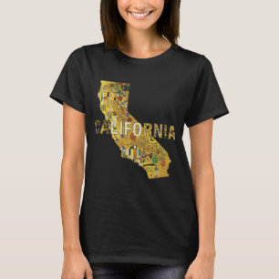 Kalifornienkarta och text t shirt