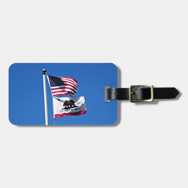Kaliforniens amerikanska Flagga och Flagga Bagagebricka (Horisontell Framsida)