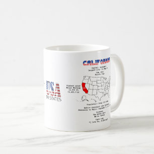 Kaliforniens amerikanska stat på en karta och anvä kaffemugg
