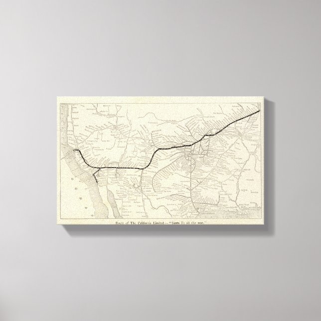 Kaliforniens Begränsada rutt Canvastryck (Framsida)