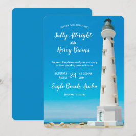 Kaliforniens fyr Aruba Destination Wedding Inbjudningar