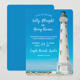 Kaliforniens fyr Aruba Destination Wedding Inbjudningar