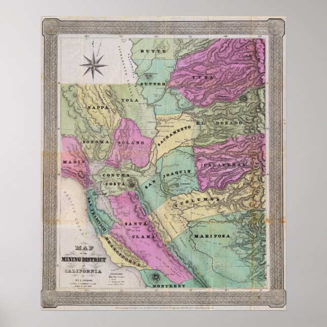 Kaliforniens gruvdistrikt poster (Framsidan)