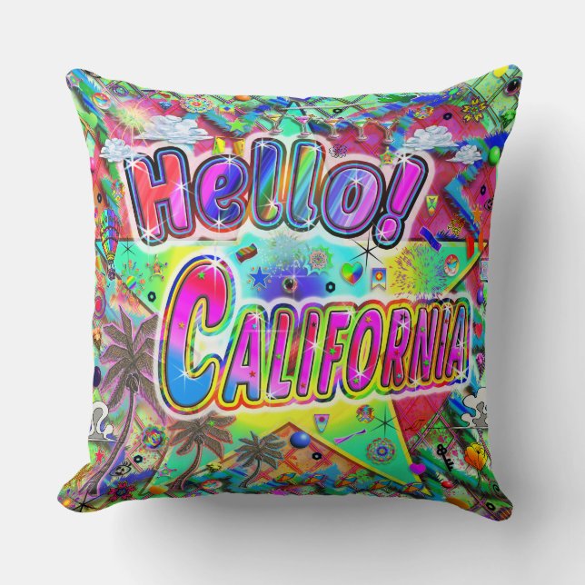 Kaliforniens Hej! Pillow Kudde (Framsida)