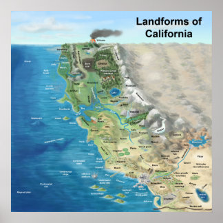Kaliforniens landformer poster