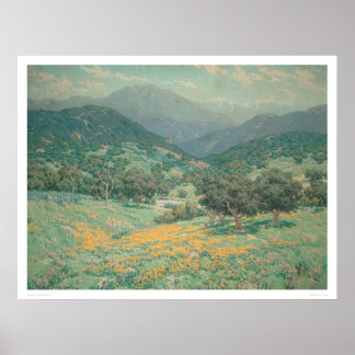 Kaliforniens landskap med Poppies (1213) Poster