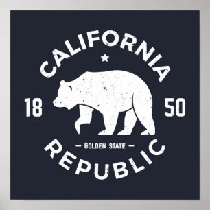 Kaliforniens Logotyp Golden State Poster
