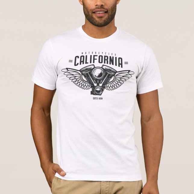 Kaliforniens motorcyklar t shirt (Framsida)