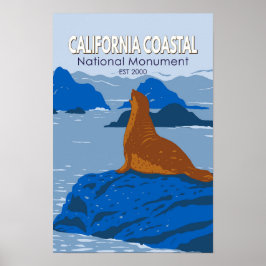Kaliforniens nationella monument Harbor Seal Poster