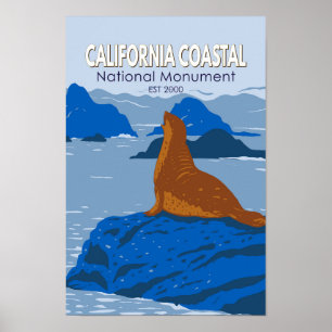 Kaliforniens nationella monument Harbor Seal Poster