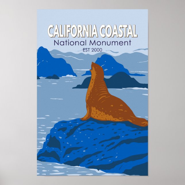 Kaliforniens nationella monument Harbor Seal Poster (Framsidan)