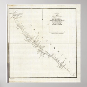 Kaliforniens ofärgat diagram poster