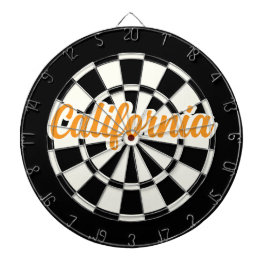 Kaliforniens Orange Black and White Retro Darttavla