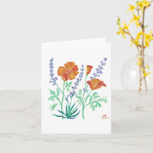 Kaliforniens poppy & lavender-kort kort