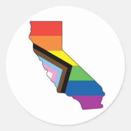 Kaliforniens Pride - Progress-Flagga Runt Klistermärke