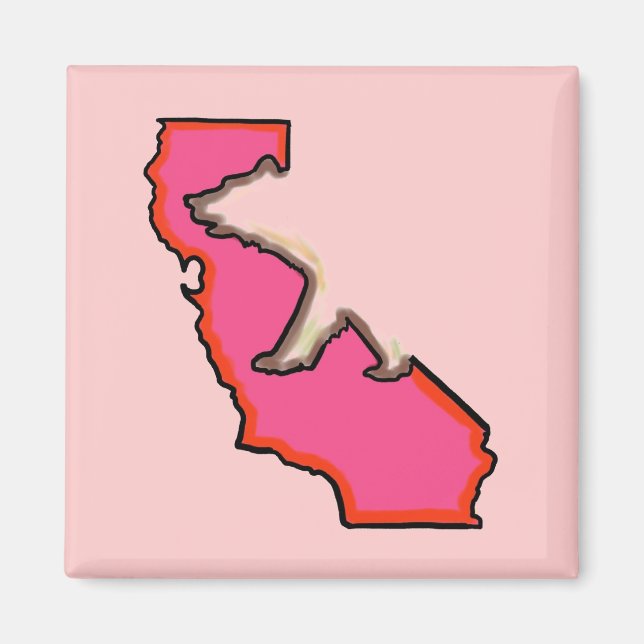 Kaliforniens statssymbol rosa magnet (Framsidan)