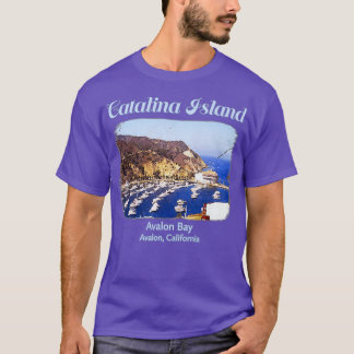 Kaliforniens strand vid Catalina Island Avalon Bay T Shirt