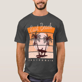 Kaliforniens stränder Öster Beach - Retro Tropical T Shirt
