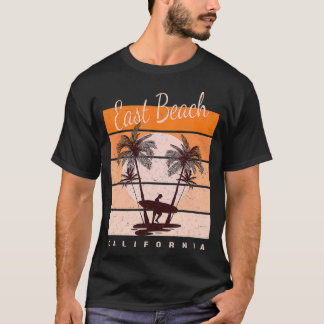 Kaliforniens stränder Öster Beach - Retro Tropical T Shirt
