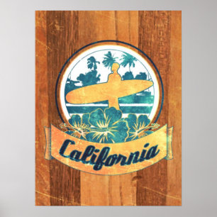 Kaliforniens surfboard poster