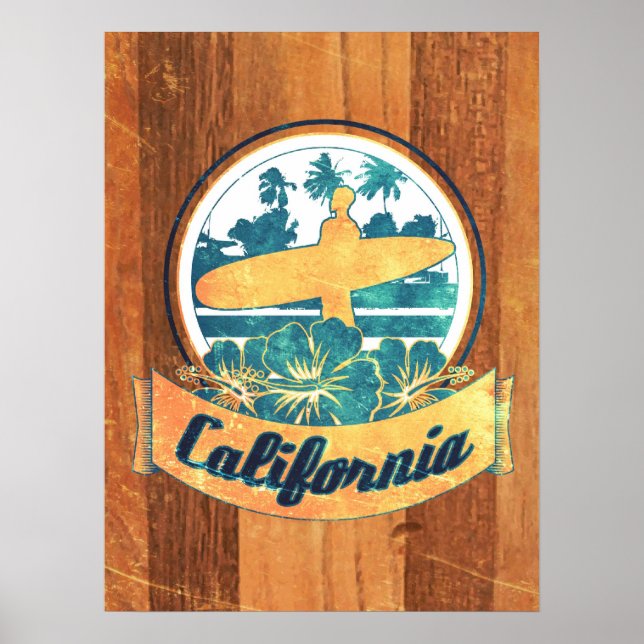 Kaliforniens surfboard poster (Framsidan)