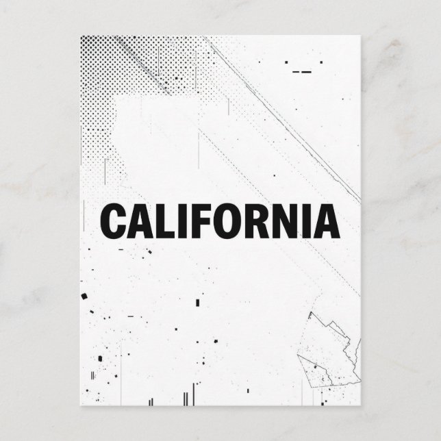 Kaliforniens vykort - Fet Centrerad typografi (Framsida)