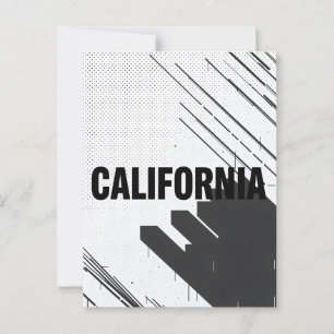 Kaliforniens vykort - Fet Centrerad typografi