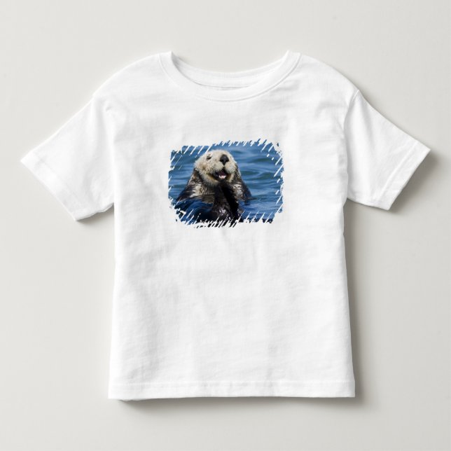 Kalifornisk havsutter (Enhydra lutris) putsar Tee Shirt (Framsida)