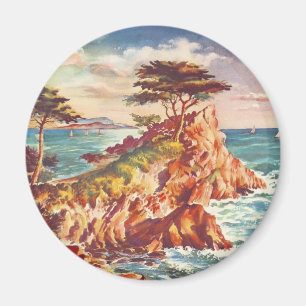 Kalifornisk turism USA för vintageMonterey kusten Magnet