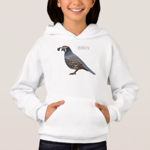 Kalifornisk vaktel fågel tecknad illustration t shirt