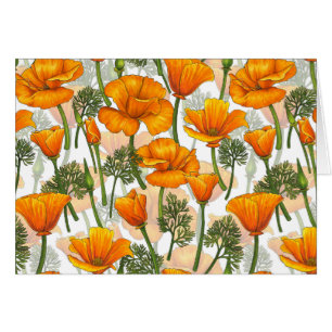 Kaliforniska poppies hälsningskort