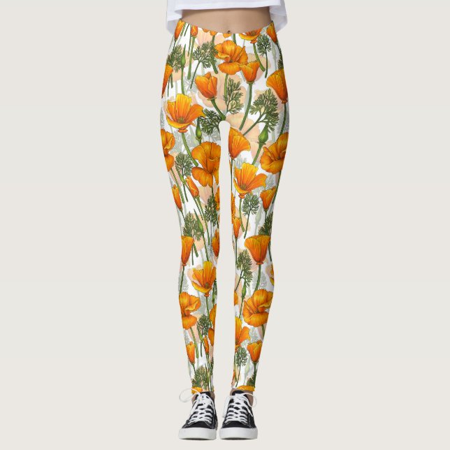 Kaliforniska poppies leggings (Framsida)