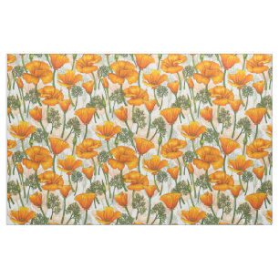 Kaliforniska poppies tyg