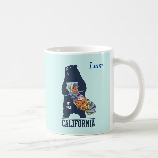Kaliforniskt Bear Golden State-eget namn Kaffemugg (Höger)