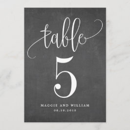 Kalik för Bordsnummer med elegant kalligrafi