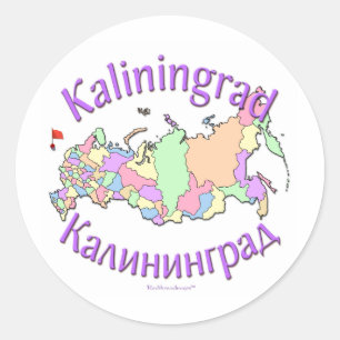 Kaliningrad Ryssland Karta Runt Klistermärke