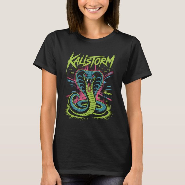 KALISTORM – Cyber Cobra Graffiti Tech Design T Shirt (Framsida)