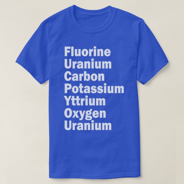 Kalium yttrium syre u t shirt (Design framsida)