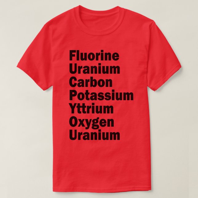 Kalium yttrium syre u t shirt (Design framsida)