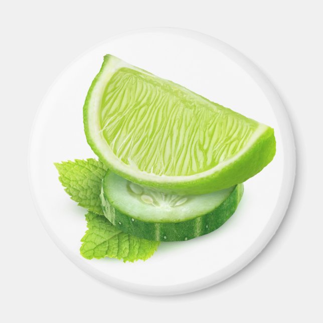 Kalk, gurka och mynta magnet (Framsidan)