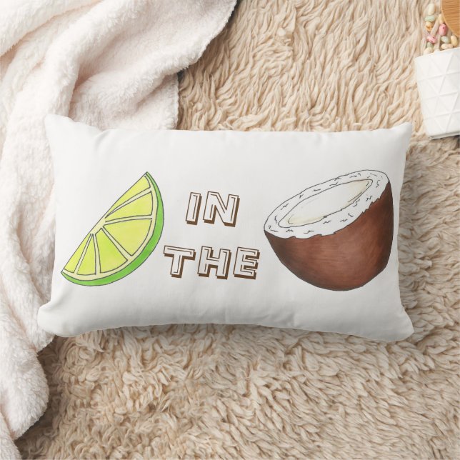 Kalk i Coconut Tropical Island Fruit Foodie Lumbarkudde (Filt)