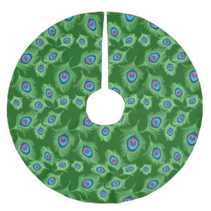 Kalk- och bläckfjädrar på Emerald Grönt Julgransmatta Borstad Polyester
